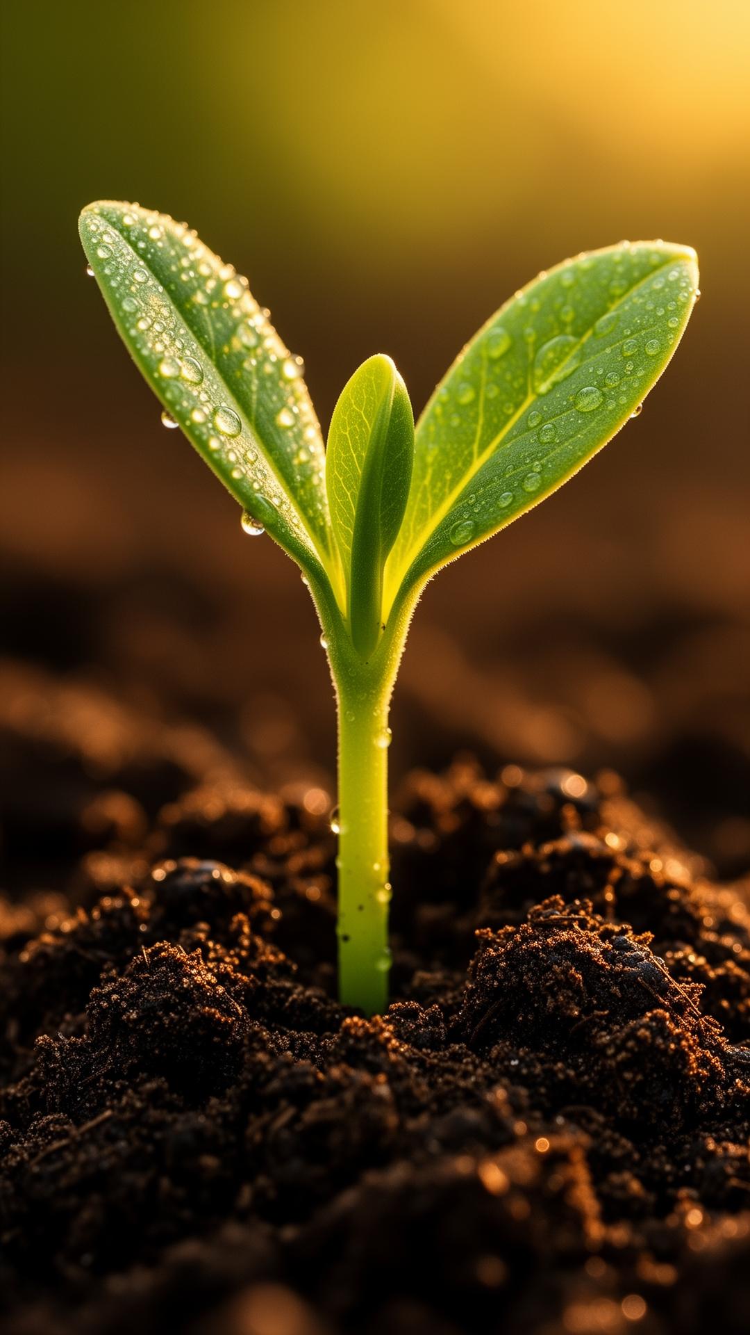 Seedling at sunrise